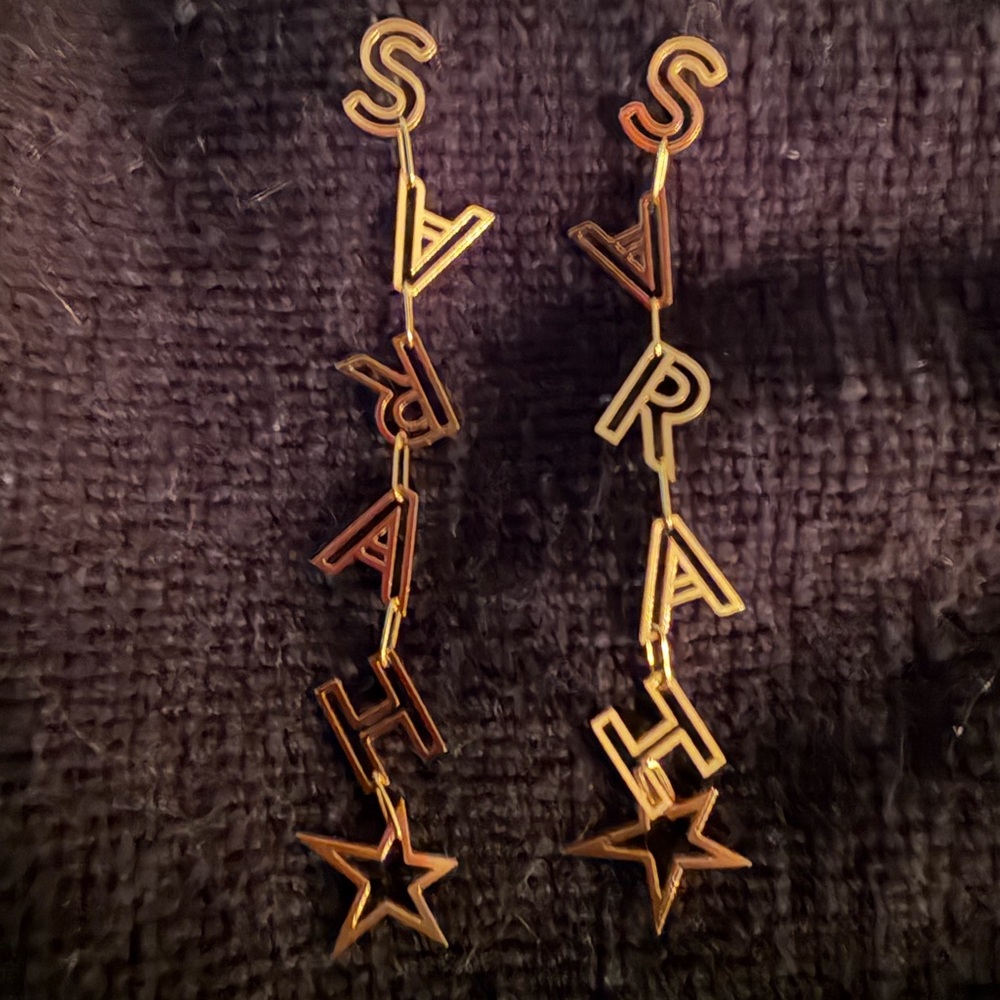 K Kane Gold Letter Earrings